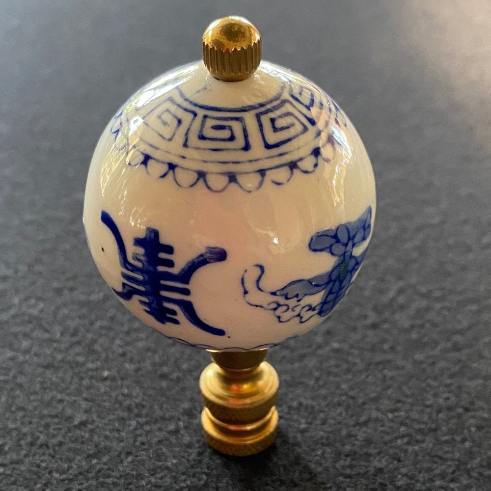 Blue & White Table Lamp Finial